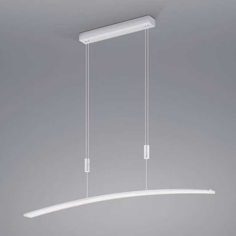 HELL Lampada a sospensione LED Dual con telecomando CCT alluminio Dual, dimmerabile, Alluminio / Grigio / Zincato, Soggiorno / Sala da pranzo, Metallo, Moderno