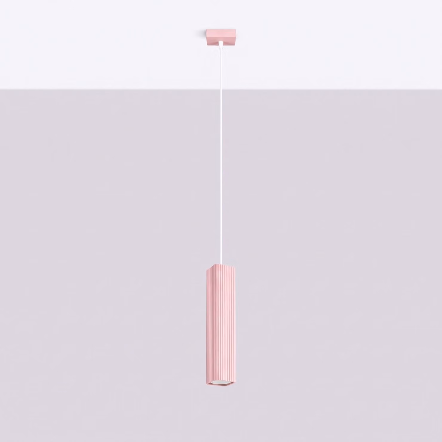 Lampada a sospensione RAYO 1 rosa 1xGU10 10W alluminio 118x8x8cm Sollux Lighting