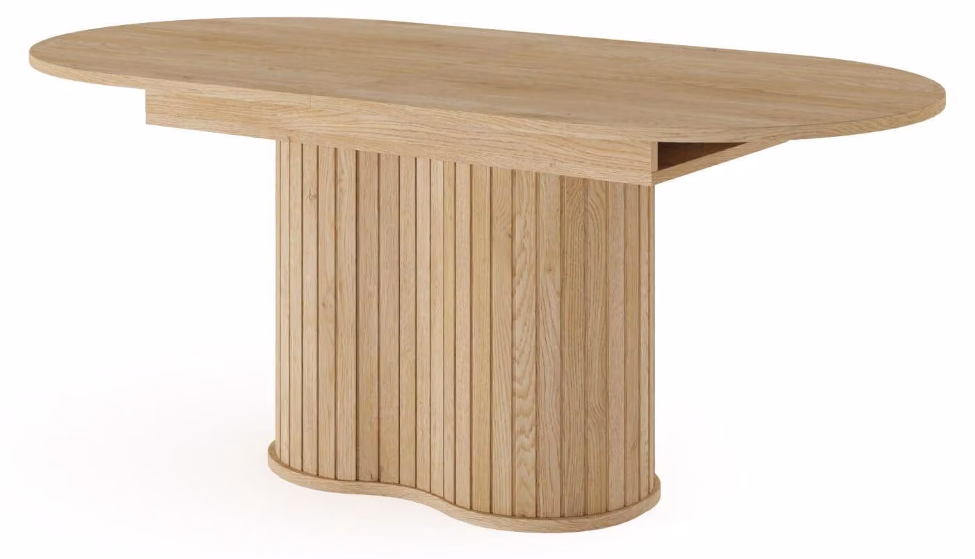 Tavolo da pranzo FURNLUX Lovi, colore beige, 220 cm / Colore principale: beige / Dimensioni: 220 x 76 x 90 cm