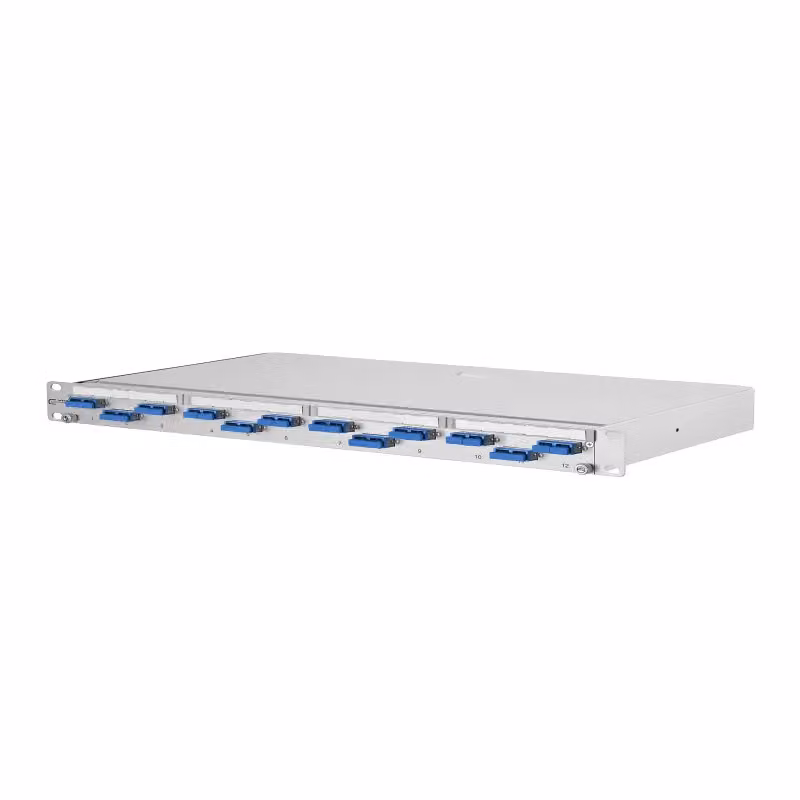 Metz Connect OpDAT PA Patchfeld splice 12xSC-D (blu), OS2, grigio 150229E212-E