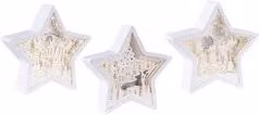 Set di 3 stelle luminose a luce fissa Papercut Silhouette in bianco caldo e blu, L/P/H: 23 x 5,5 x 23 cm