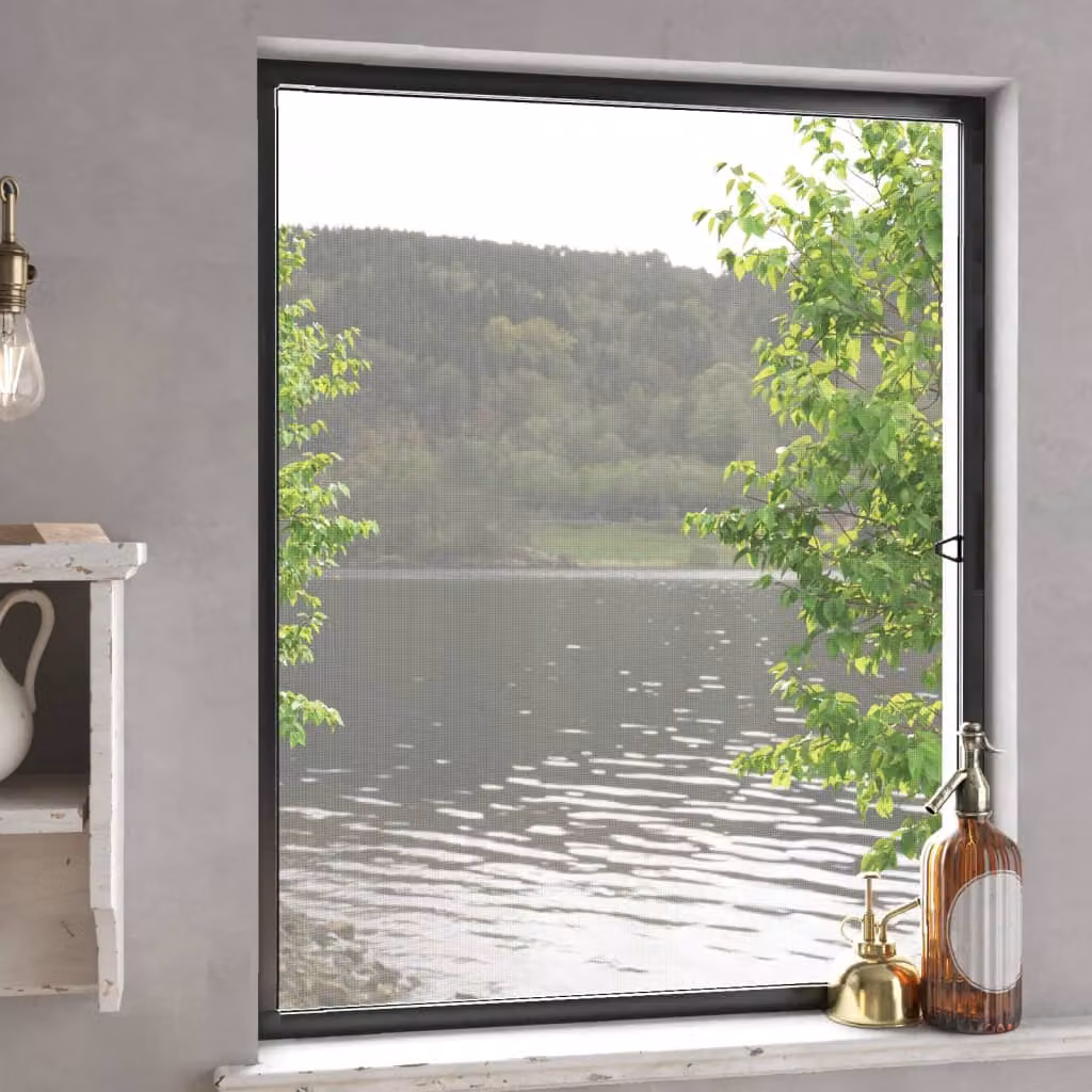 vidaXL Zanzariera per Finestre Antracite 80 x 100 cm