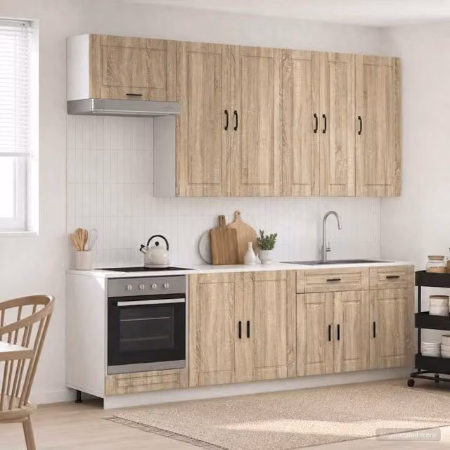 Unità cucina moderna vidaXL in legno Rovere Sonoma marrone composta da 8 pezzi