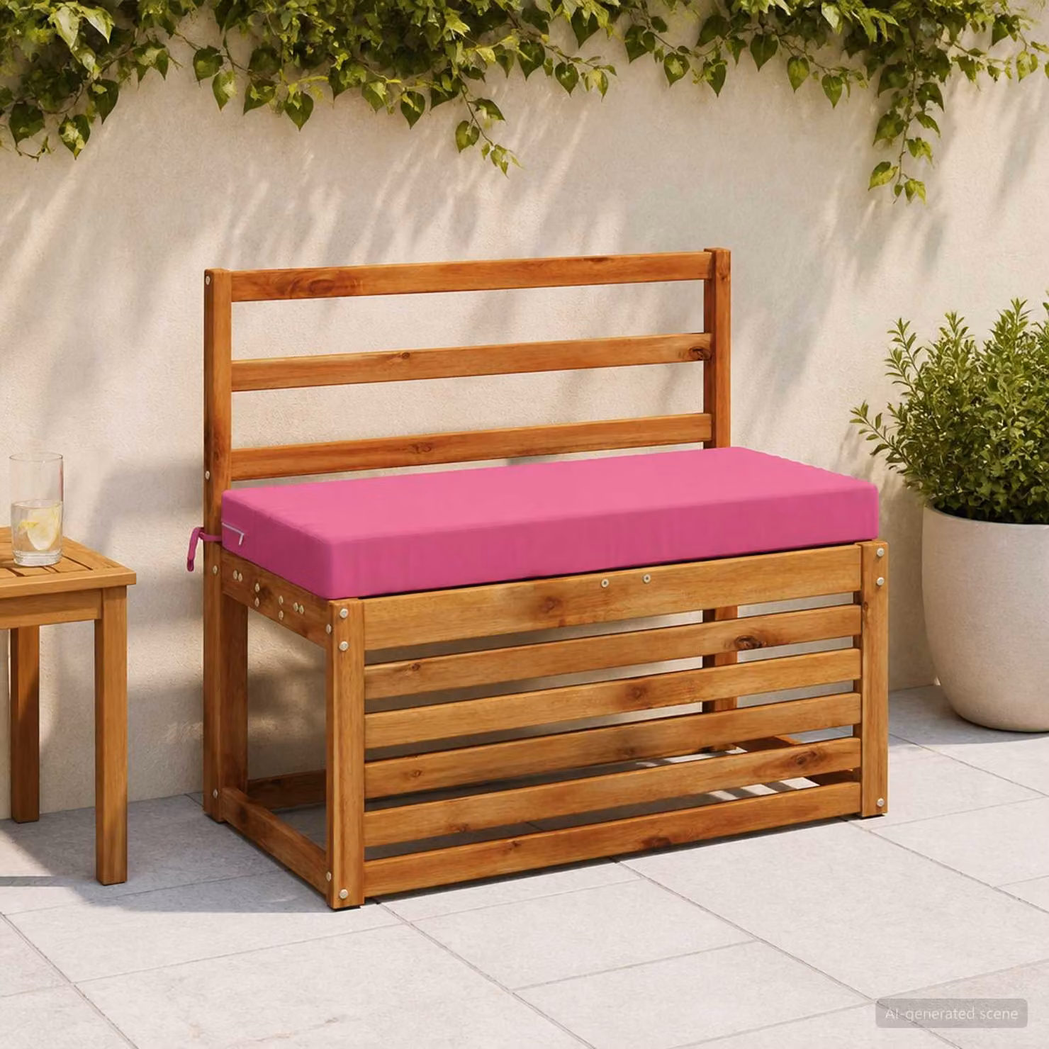 vidaXL Cuscino per panchina SOEST Rosa, in poliestere con rivestimento rimovibile e resistente ai raggi UV, L 80 x P 40 x H 8 cm