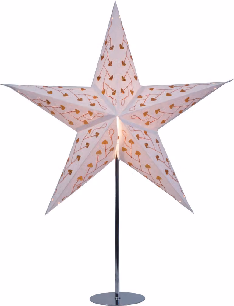 Supporto per stelle di carta, in acciaio inossidabile, dimensioni 65x13x13 cm, con alimentazione elettrica