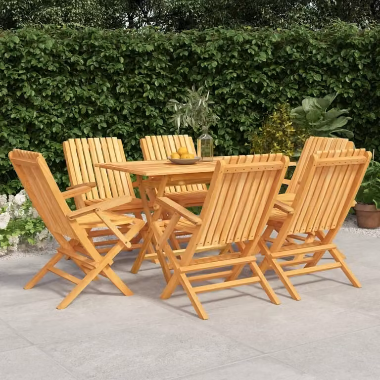 Maison Exclusive - Set da pranzo da giardino in legno massello di teak, 7 pezzi