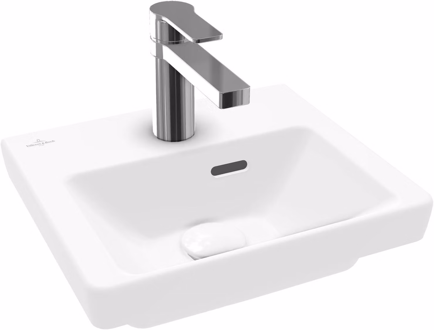 Lavabo V&B Subway 3.0 37x30,5 cm, angolare, con rubinetto/con rubinetto, acciaio inossidabile, C+