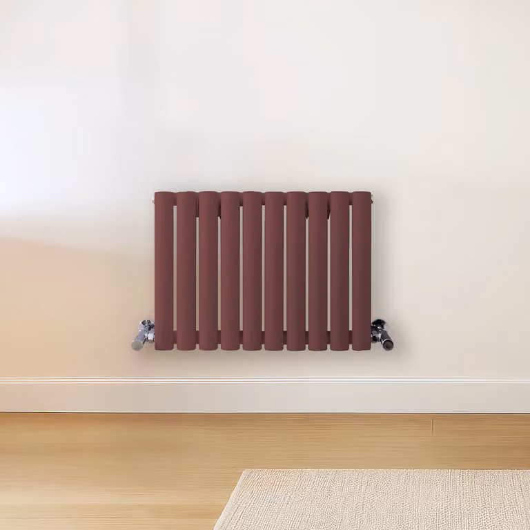 Radiatore di Design Orizzontale Rosso (Booth Rosso) - 400mm x 590mm - Pannello Doppio  - Revive