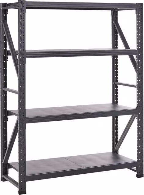 Scaffale moderno in metallo per esterni 4 ripiani nero 150 cm giardino garage