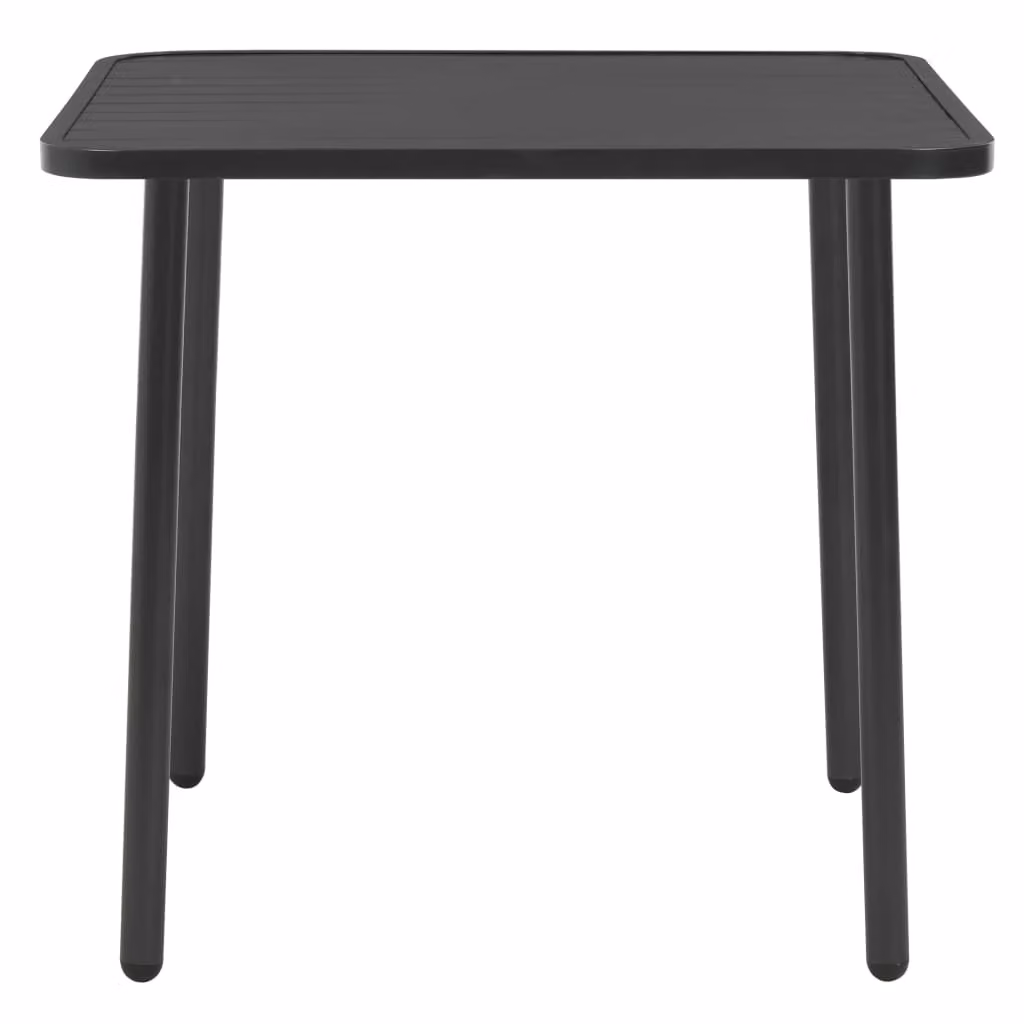 vidaXL Tavolo da giardino grigio scuro 80x80x72 cm in acciaio