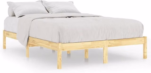 Letto matrimoniale | Letto per adulti | Giroletto in Legno Massello di Pino 140x200 cm