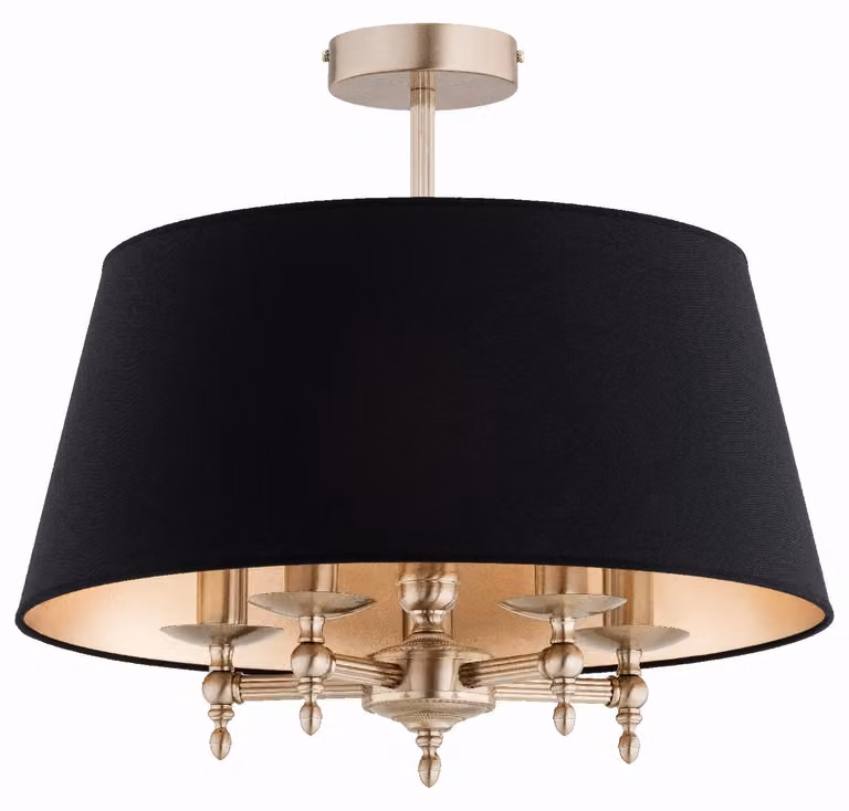 Lampada a sospensione ROKSANA oro-nera 5xE14x10W in metallo, dimensioni: 46x50x50 cm, IP20, Alfa