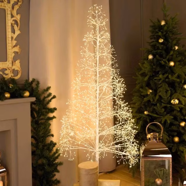 Albero Bianco con microled bianco caldo, uso interno - 1.8 METRI