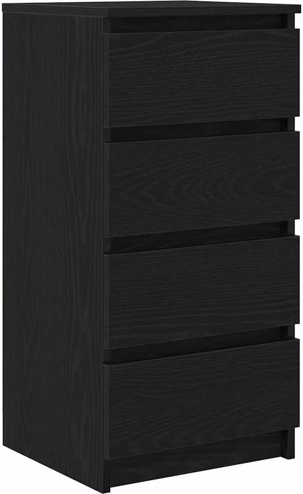 Credenza Rovere Nero 37,5x35x76 cm in Legno Multistrato