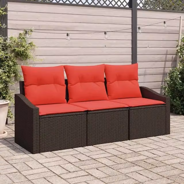 Set di divani 3 pz Marrone polyrattan 3346584