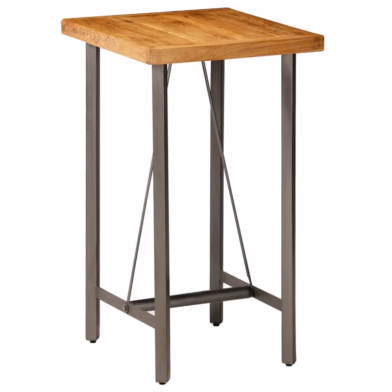 vidaXL Tavolo da bar in legno massiccio riciclato in teak 60x60x107 cm