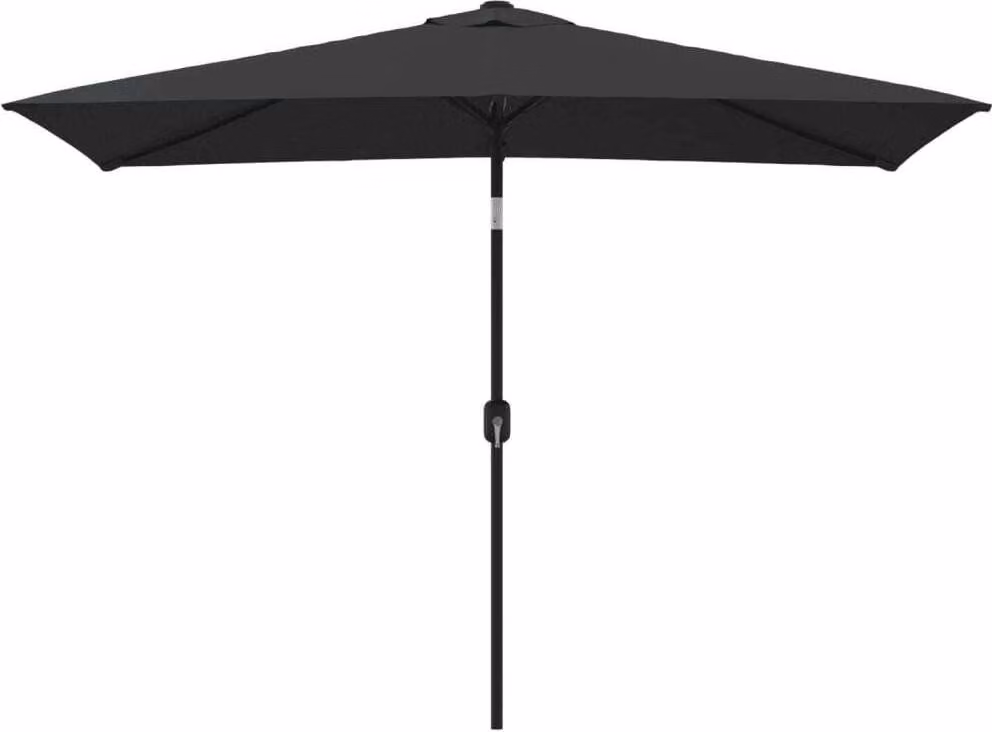 Ombrellone da Giardino con Palo in Metallo 300x200 cm Nero