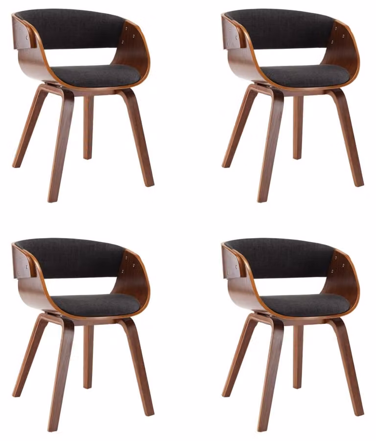 Sedia da pranzo - Sedia per la sala da pranzo - Sedia da cucina - Sedia - Sedia a conchiglia - Set di 4 - Tessuto grigio chiaro