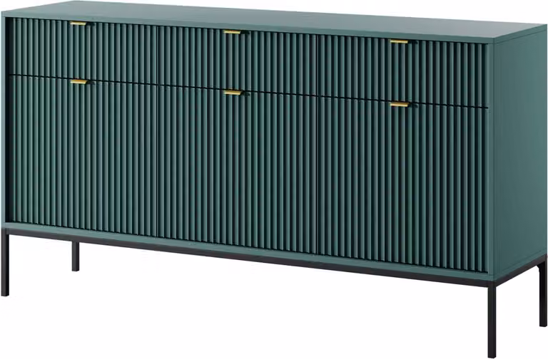 Cassettiera combinata larga MISHEEL - blu-verde / nero