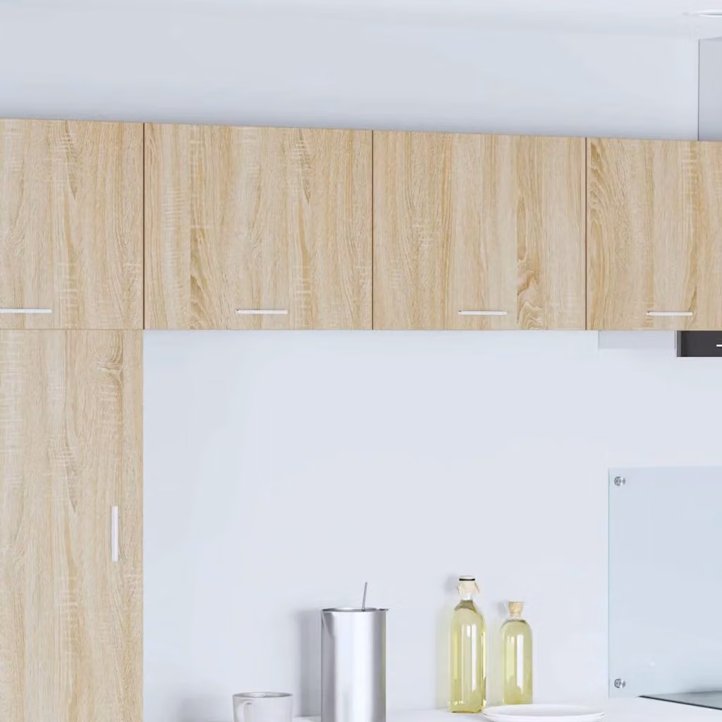 vidaXL Armadio pensile da cucina moderno in legno MDF, Bianco e Quercia, L 50 cm x P 31 cm x H 40 cm