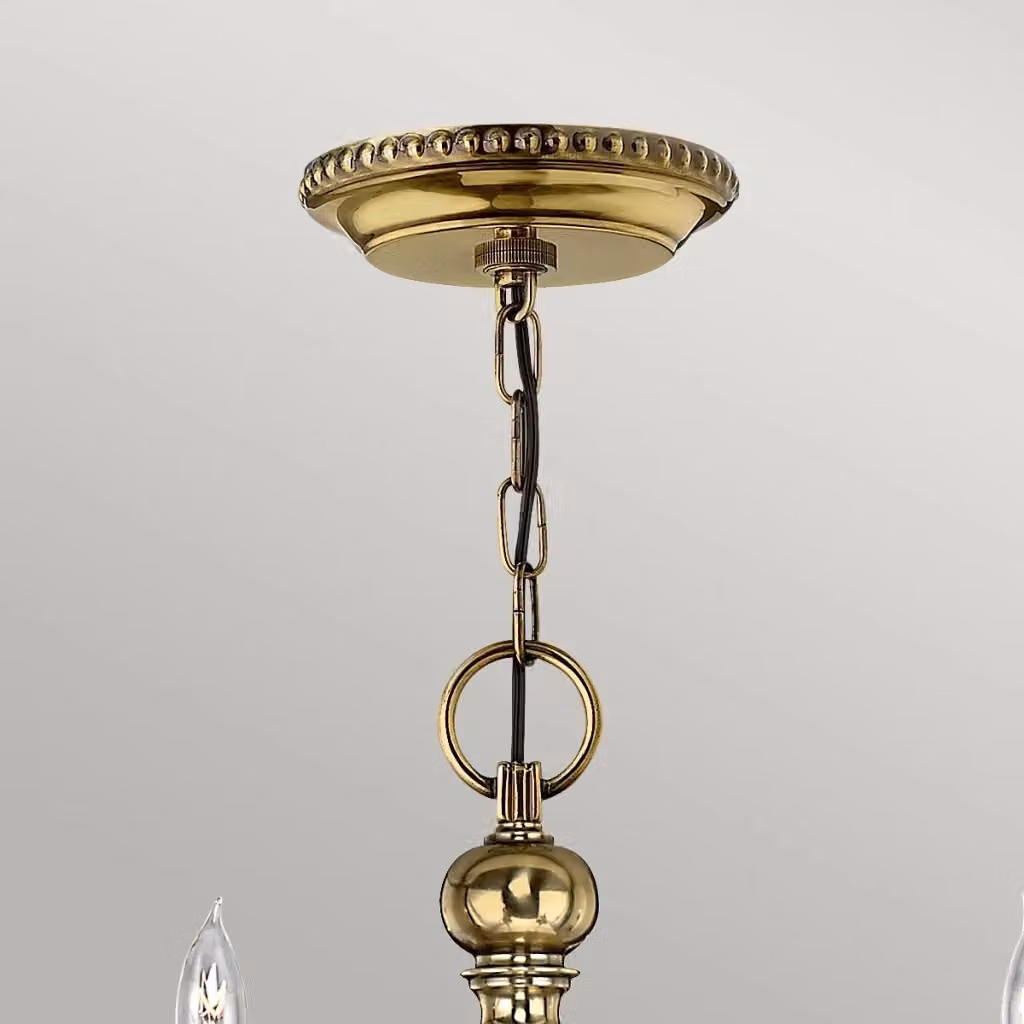 Lampadario a sospensione Cambridge Hinkley in ottone e vetro trasparente, regolabile e dimmerabile – 2