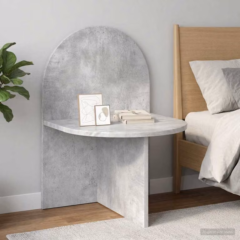 Comodino moderno vidaXL in legno ingegnerizzato grigio cemento L: 48 cm, P: 49 cm, H: 65 cm