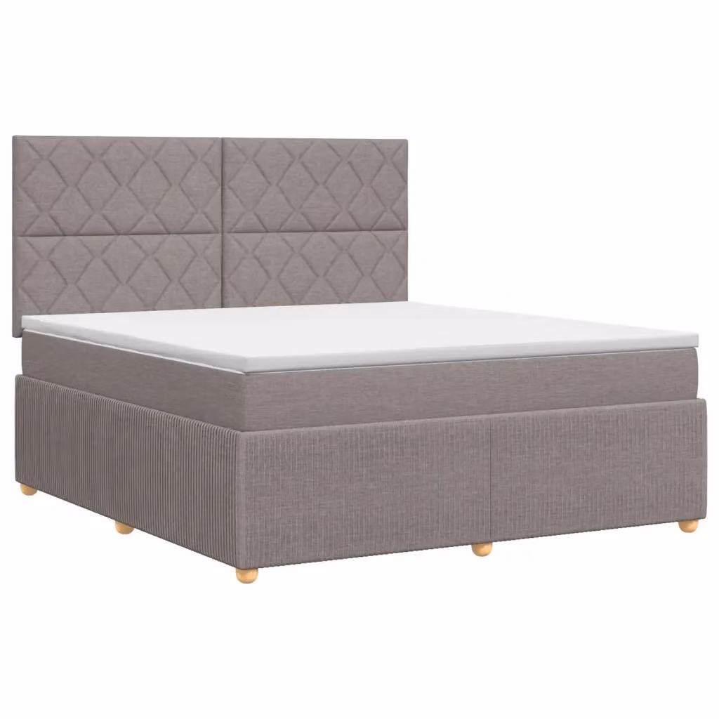 Letto box spring con materasso ibrido vidaXL in tessuto beige e grigio L/P: 140 x 200 cm – 2