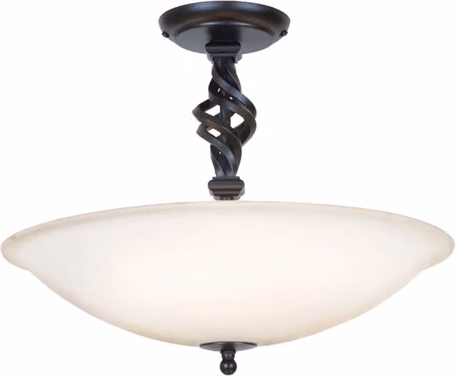 Plafoniera Pembroke nera 3 luci E14 Elstead vetro opale