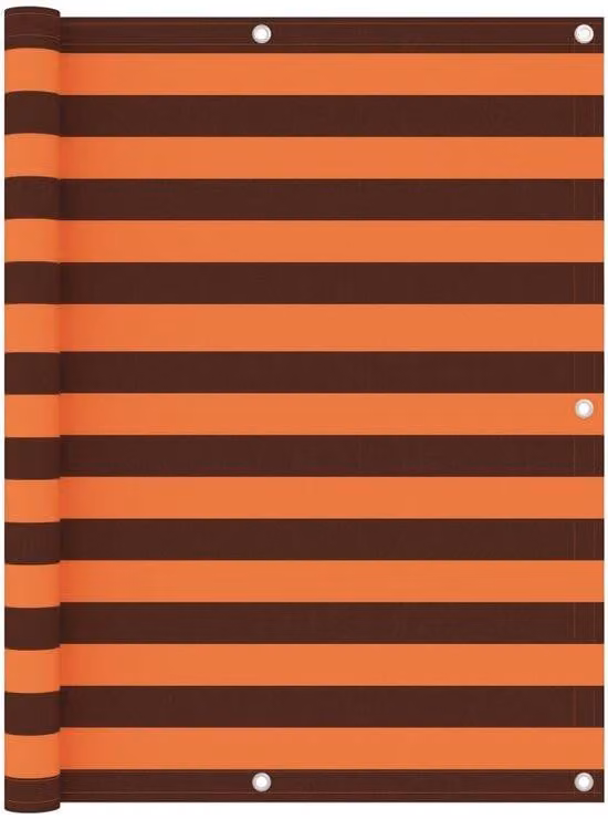 Copertura per terrazza - 120 x 400 cm - Tessuto Oxford color arancio-marrone - Resistente al vento e ai raggi UV - Set di copertura per terrazza idrorepellente - Corda di fissaggio inclusa