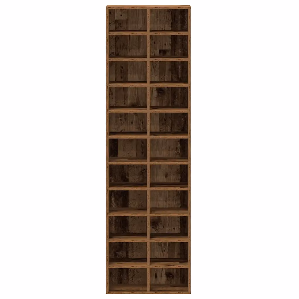 Scarpiera di design HELLOSHOP26 in legno composito marrone con ripiani interni e spazio contenitivo L/P/H: 54 x 34 x 183 cm – 2