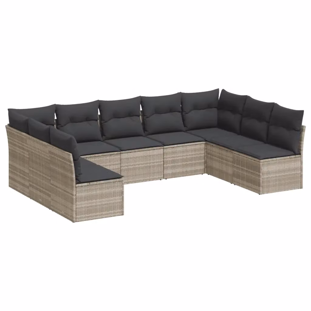 vidaXL Set Divano da Giardino a L con Cuscini Grigio Moderno in Polyrattan e Metallo – 2