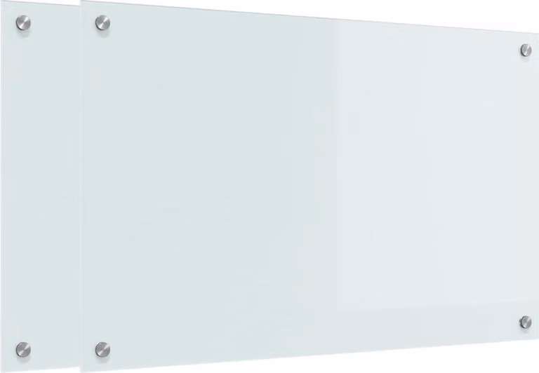 Schienale da cucina 2 pcs Bianco 80 x 50 cm vetro temperato
