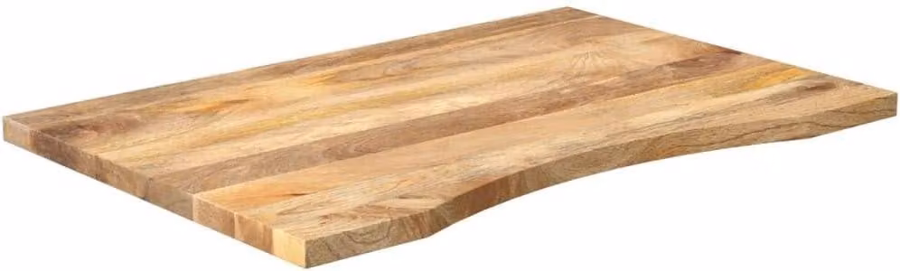 Ampia scrivania da lavoro in legno massello con incavo, realizzata in legno di mango, dimensioni 80x60x2,5 cm, ideale per l'ufficio e la sala da pranzo