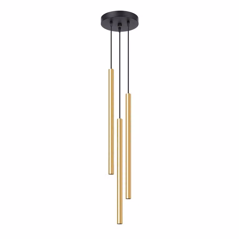 Lampada a sospensione PASTELO 3P oro lucido 3xG9 8W acciaio 90x20x20cm Sollux Lighting