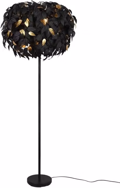 Lampada da terra LEAVY RL nero/oro 3xE14 180cm moderna