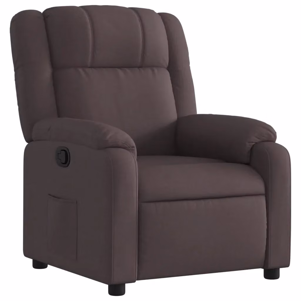 Poltrona Reclinabile Relax vidaXL in Tessuto Marrone con Braccioli e Regolazione Manuale – 2