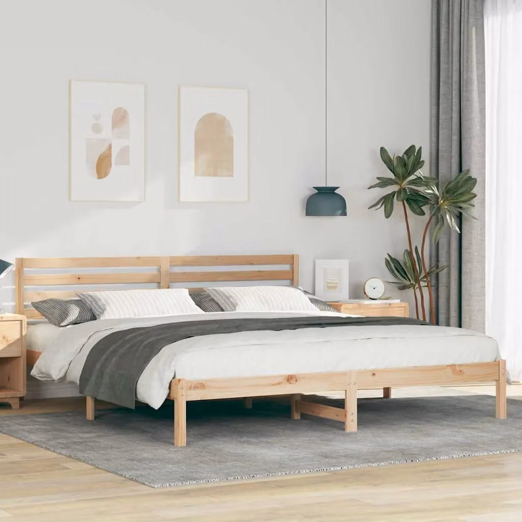 Struttura del letto in pino massello vidaXL Marrone L: 180 cm, P: 200 cm
