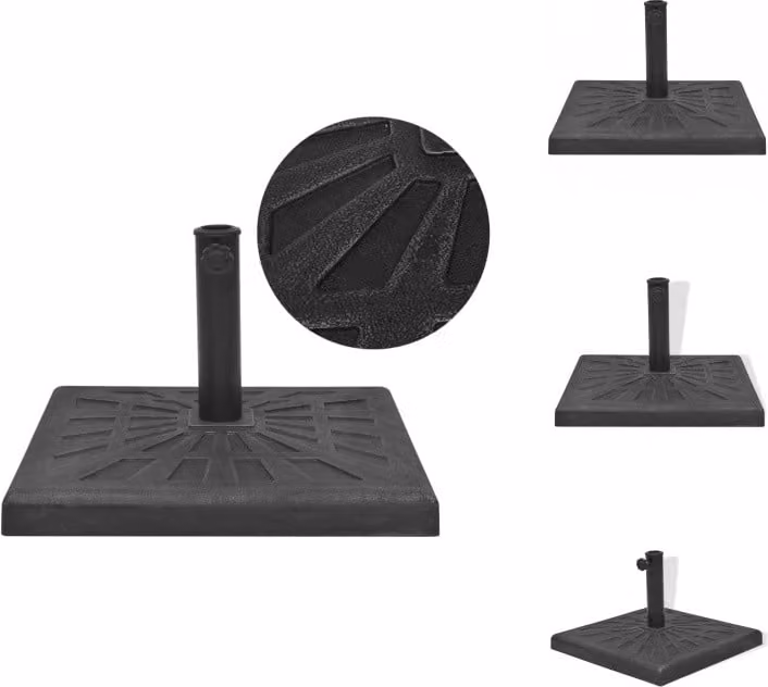 vidaXL Supporto per ombrellone in resina quadrato nero 19 kg - Supporto per ombrellone