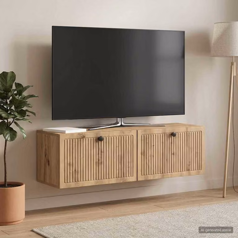 Mobile Porta TV da Muro vidaXL in Rovere, L 98 x P 31 x H 30 cm