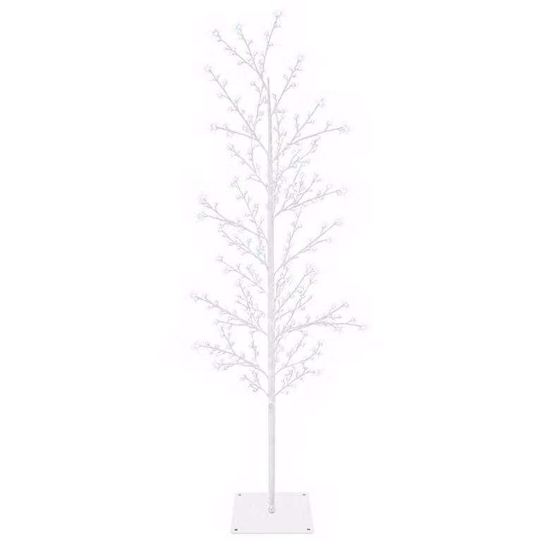 vidaXL Albero di Natale a betulla Bianco 150 cm Acciaio 360 LED