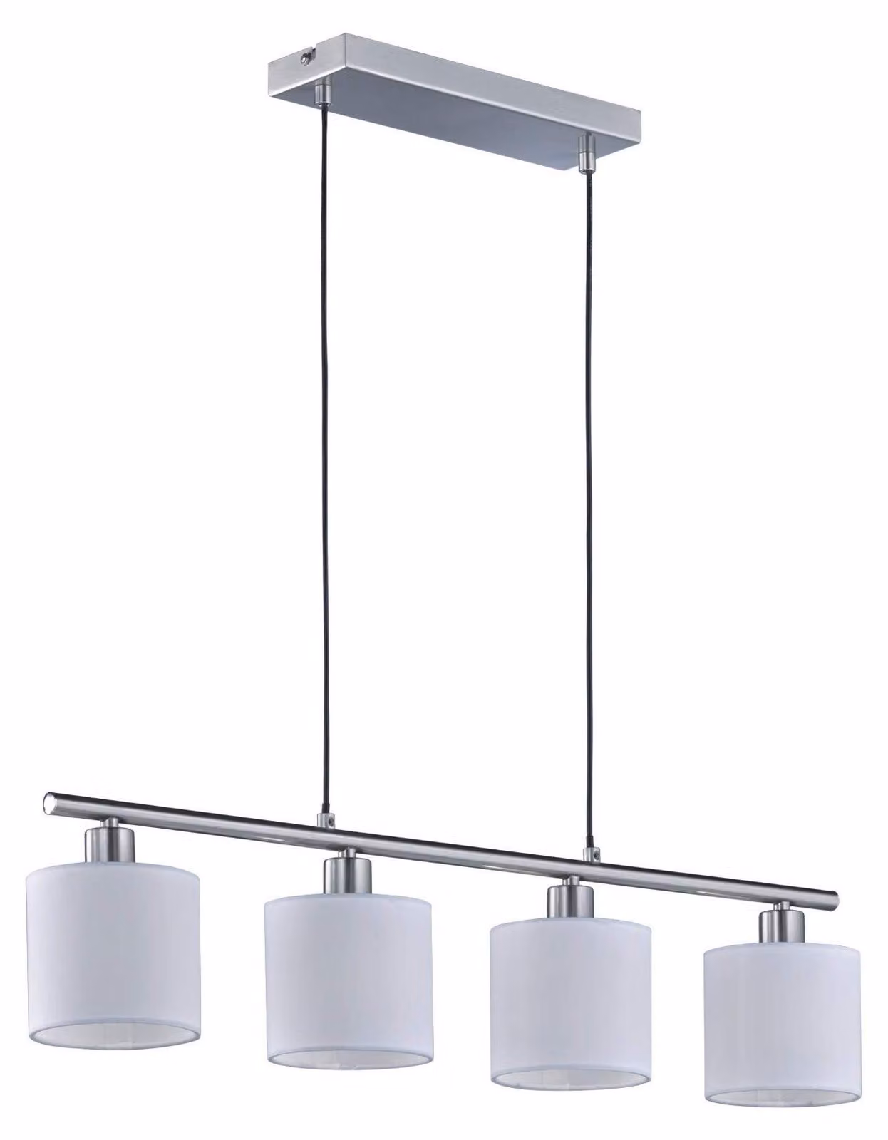 Lampadario TOMMY bianco-argento 4xE14x28W in tessuto, dimensioni: 150x75x12 cm, IP20, RL