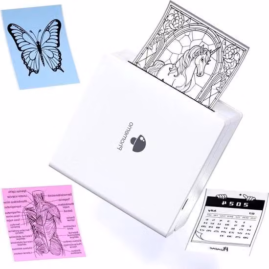Stampante termica mini Phomemo Bluetooth per smartphone e tablet, colore bianco