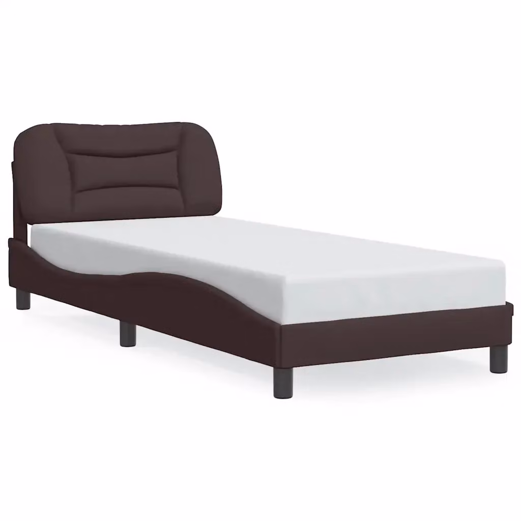 Giroletto senza materasso vidaXL Hvar marrone scuro in tessuto e legno con doghe piatte 90x200 cm – 2