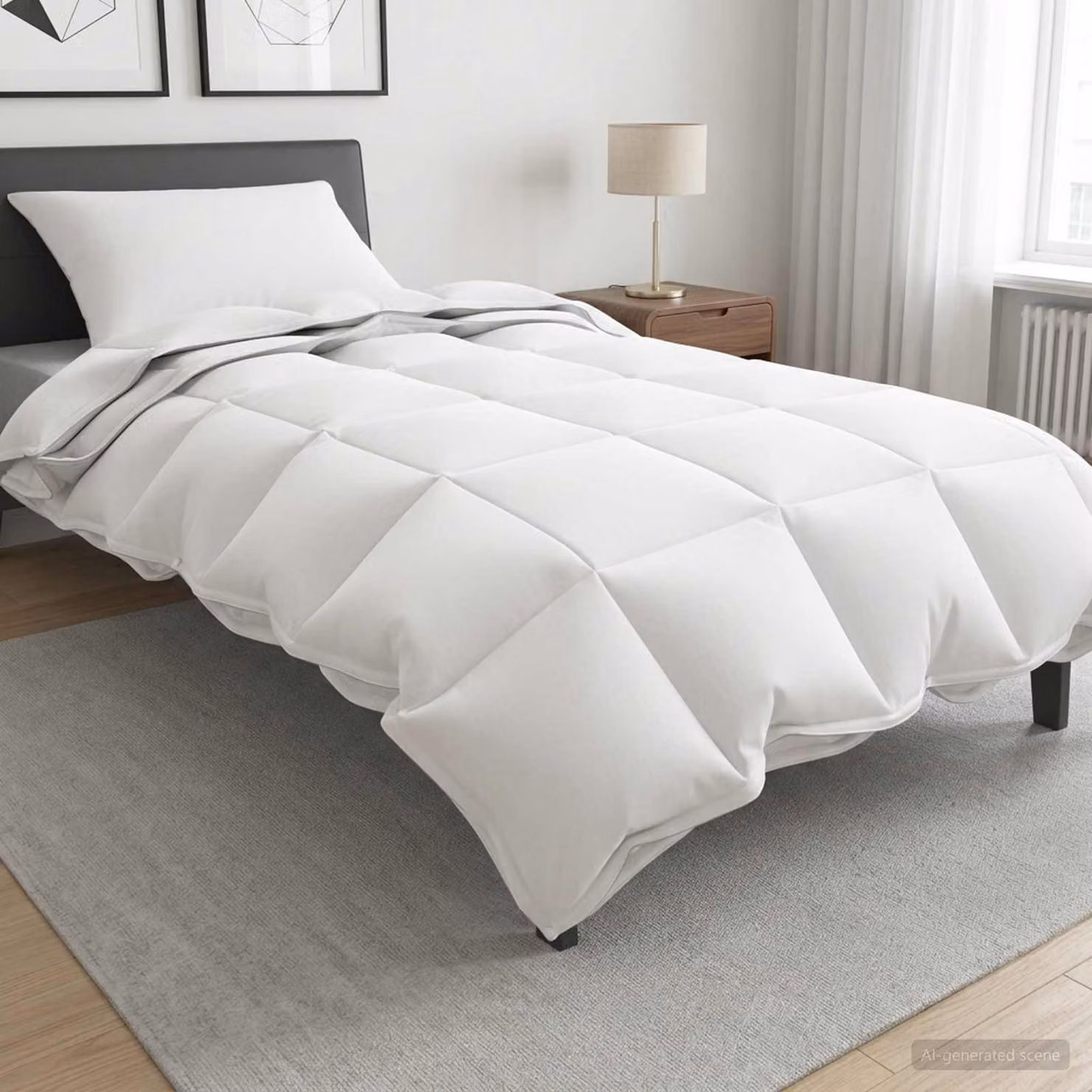 Set di 2 Piumini vidaXL per Tutto l'Anno in Bambù e Poliestere, Colore Bianco, L 135 x P 200 cm