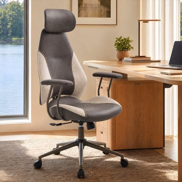 Sedia da ufficio ergonomica con schienale alto e poggiatesta