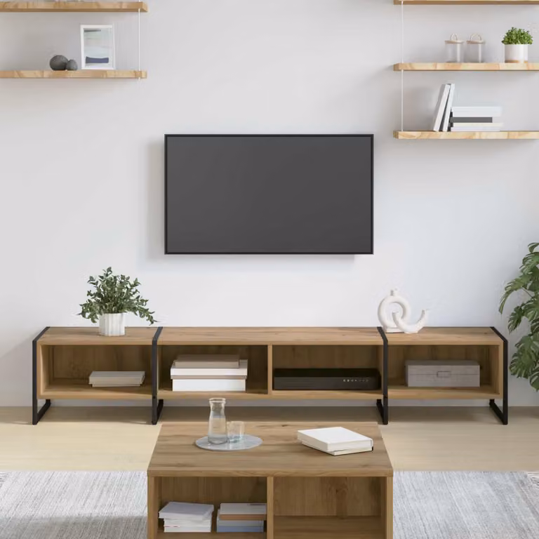Mobile TV vidaXL in stile industriale, colore marrone, L 170,5 x P 36 x H 30 cm