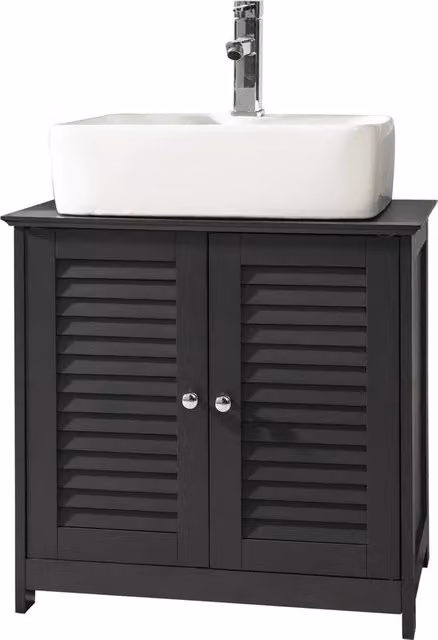 Cassettiera da Bagno - 2 Porte - Grigio - MDF - 35 x 60 x 58 cm