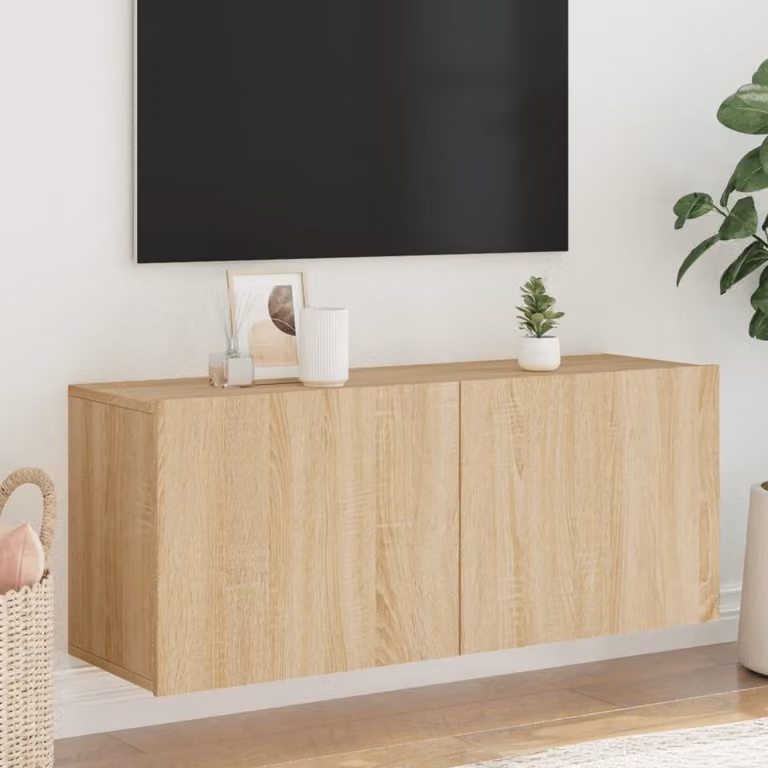 Mobile TV a parete vidaXL in legno Rovere Sonoma, L 100 cm x P 30 cm x H 41 cm