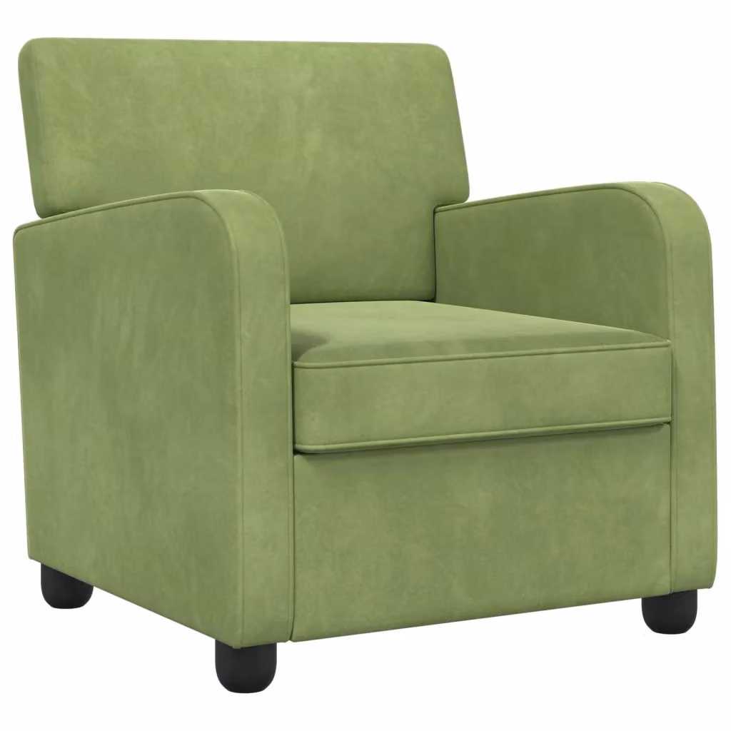 Poltrona Lounge Moderna in Velluto Verde Chiaro con Braccioli – 2