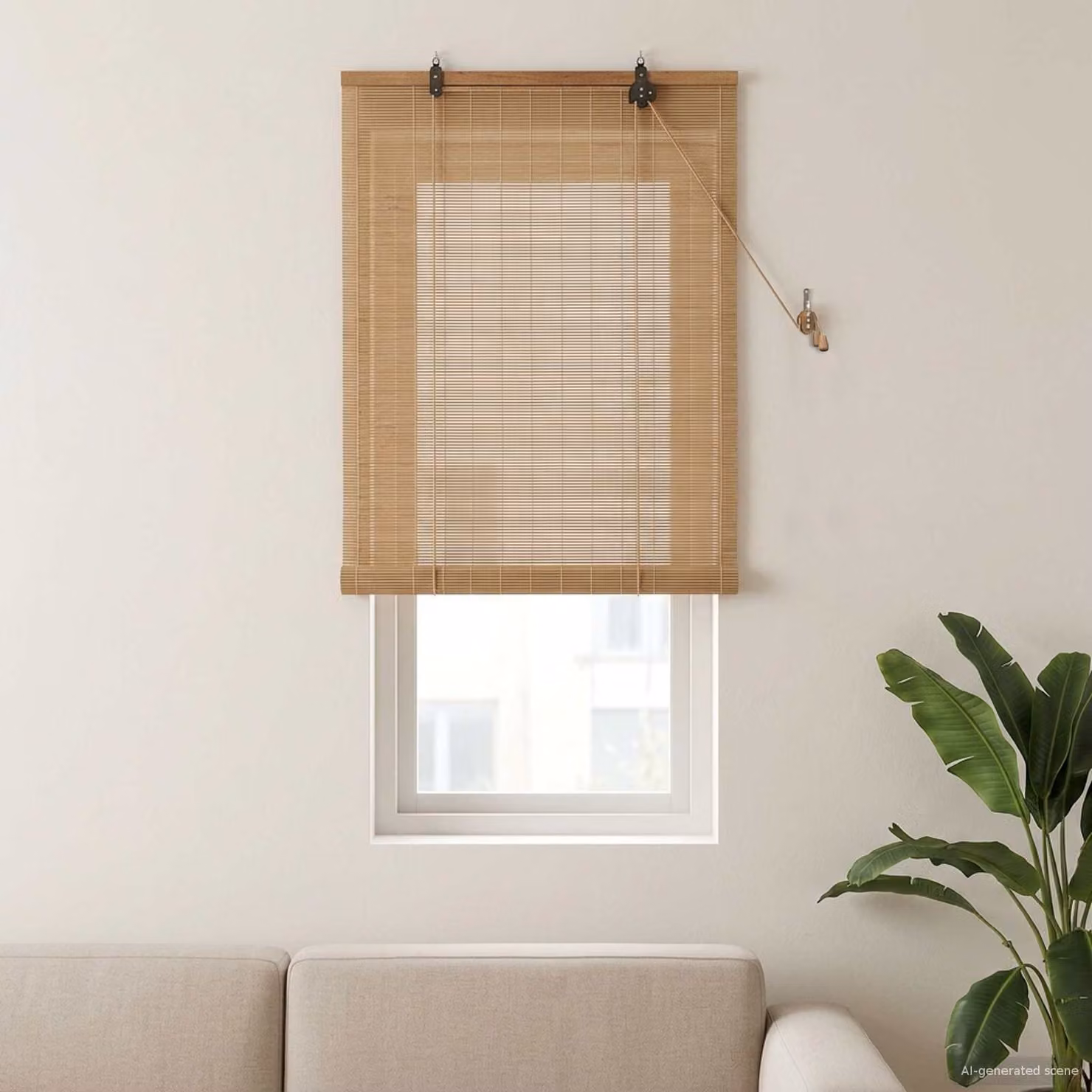 vidaXL Tenda a rullo in bambù marrone semi-trasparente, L: 160 cm, P: 40 cm